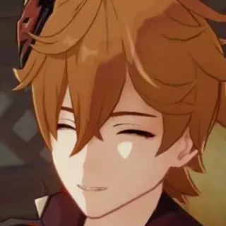 🙂 Tartaglia Genshin Impact Anime, Genshin Impact, Tartaglia, Personaje, Sonriendo whatsapp sticker