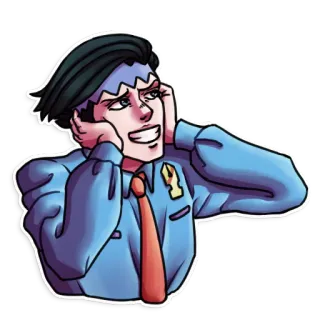 😏 Rohan Kishibe JoJo's Bizarre Adventure อนิเมะ, มังงะ, โจโจ้ ล่าข้ามศตวรรษ, คิชิเบะ โรฮัง, สติกเกอร์ whatsapp sticker