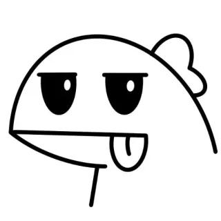 😋 poisson, dessin animé, langue, idiot, simple, mème whatsapp sticker