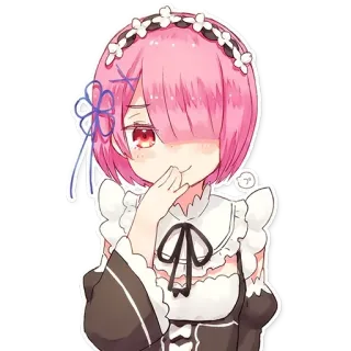☺️ Ram Ram, Anime, Manga, Kawaii, Lindo, Fanart, Sticker telegram sticker