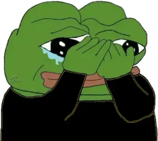 🇨🇰 Pepe the Frog มีม, อินเทอร์เน็ตมีม, เปเป้, เศร้า, ร้องไห้, กบ telegram sticker