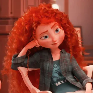 🍀 Merida Wreck-It Ralph 2 Disney, dibujos animados, princesa, película, pelo rojo, animado telegram sticker