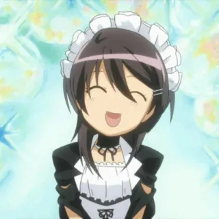 🎀 Anime, Maid, Niedlich, Lächelnd, Fröhlich, Cartoon telegram sticker