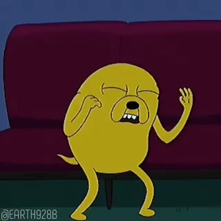 🤕 Jake Adventure Time @EARTH928B cartoon, dog, funny, animation, jake, adventure time telegram sticker