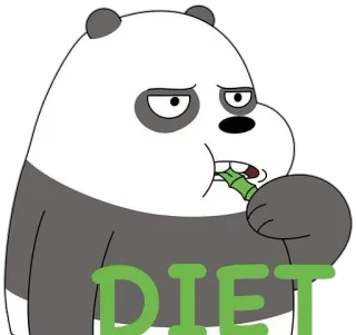 😪 Panda We Bare Bears DIET panda, diet, bear, cartoon, animation telegram sticker