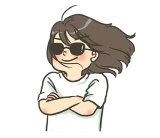 😎 만화, 사람, 선글라스, 멋진, 자신감 있는 whatsapp sticker