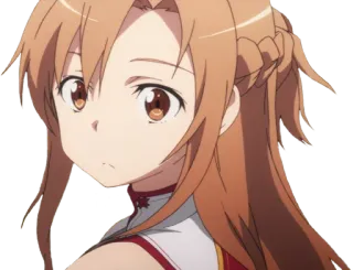 😕 Asuna Yuuki Sword Art Online Anime, Personagem, Desenho animado, Garota, Espada, Arte, Online, Asuna telegram sticker