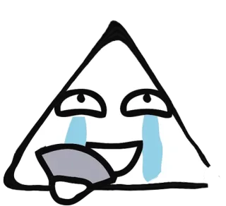 😭 segitiga, menangis, kartun, lucu, geometris, ekspresi, meme telegram sticker