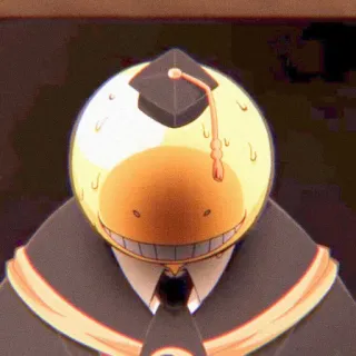😀 Koro-sensei Assassination Classroom anime, professor, amarelo, formatura, sorrindo telegram sticker