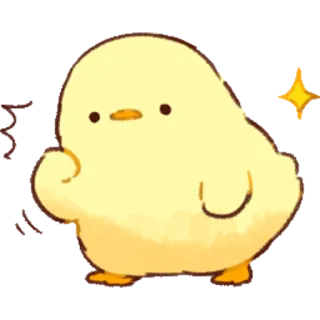 ✊ pintinho, amarelo, fofo, pássaro, animal, kawaii, desenho animado whatsapp sticker