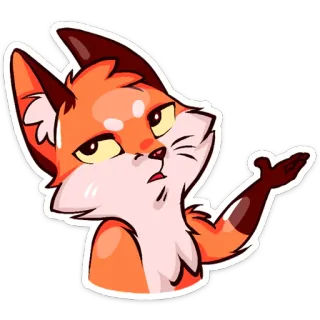 😑 лиса, животное, мультфильм, выражение, милый whatsapp sticker