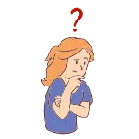 🤔 question, thinking, pondering, woman, doubt telegram sticker