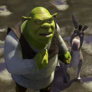 😡 Shrek ยักษ์, ลา, แอนิเมชั่น, ภาพยนตร์, ดรีมเวิร์คส telegram sticker