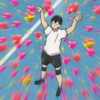💙 アニメ, ハート, 可愛い, 愛, キャラクター telegram sticker