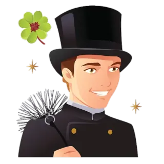 🎩 spazzacamino, fortuna, trifoglio, lavoro, professionale telegram sticker