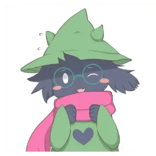 😚 Ralsei Deltarune ralsei, deltarune, videojuego, lindo, sombrero, mago telegram sticker