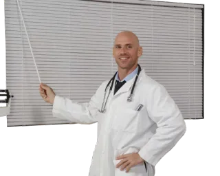 😏 Johnny Sins lekarz, medyczny, mężczyzna, stetoskop, fartuch laboratoryjny telegram sticker