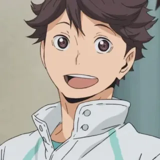 🙂 Oikawa Tooru Haikyuu!! อนิเมะ, ไฮคิว!!, โออิคาวะ, โทโอรุ, ตัวละคร telegram sticker