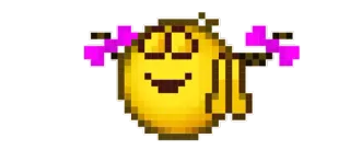 😌 Emoji, Pixel art, Vrolijk, Leuk telegram sticker
