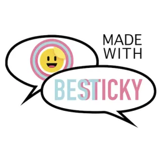 😀 MADE WITH BESTICKY sticker, besticky, fait avec, emoji telegram sticker