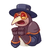 😨 Чумной доктор, Птица, Исторический, Медицинский, Винтаж, Мультфильм telegram sticker
