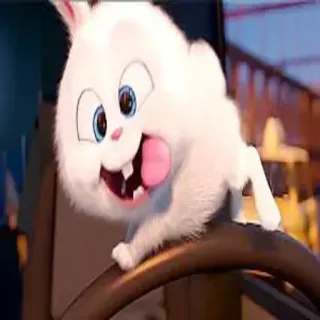😵 Snowball The Secret Life of Pets conejo, animal, dibujos animados, personaje, mascotas telegram sticker