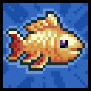 🐡 pez, pixel art, pez dorado, animal, océano telegram sticker