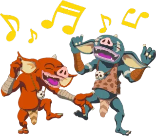 🎼 monster, dancing, music, bokoblin, the legend of zelda, video game, cartoon telegram sticker