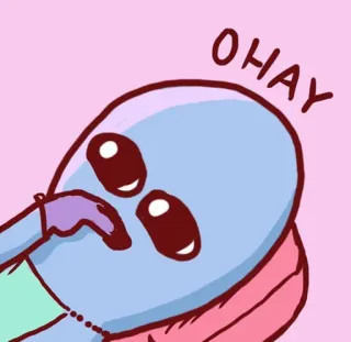 🙂 OHAY 漫画, 可愛い, 表情, 挨拶 telegram sticker