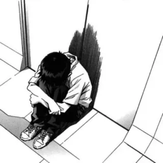 😔 Anime, Manga, Ado, Garçon, Triste, Dépression, Émotionnel telegram sticker