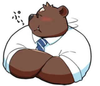 😠 ぷいっ หมี, พนักงานออฟฟิศ, น่ารัก, การ์ตูน telegram sticker
