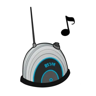 🎶 85.3 FM radio, música, frecuencia, escuchar telegram sticker