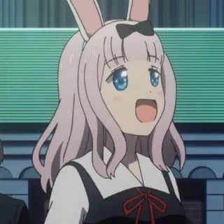 🐇 Chika Fujiwara Kaguya-sama: Love Is War anime, chika fujiwara, bunny ears, kaguya-sama, love is war whatsapp sticker
