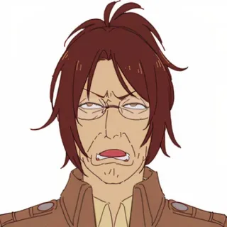 🙄 Hange Zoë Attack on Titan Anime, Hange Zoe, Ataque dos Titãs, AoT, Personagem, Expressão telegram sticker