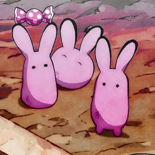 🇯🇪 rabbit, pink, cartoon, cute, animal telegram sticker