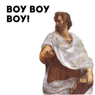😲 BOY BOY BOY! filosofo antico, Aristotele, arte classica, personaggio storico, intellettuale, studioso, insegnante telegram sticker