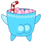 🍑 đồ uống, hoạt hình, dễ thương, tráng miệng, ngọt, thức uống, hình minh họa whatsapp sticker