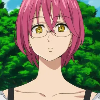 👀 Gowther The Seven Deadly Sins Аниме, Персонаж, Гаутер, Семь смертных грехов, Розовые волосы, Очки telegram sticker