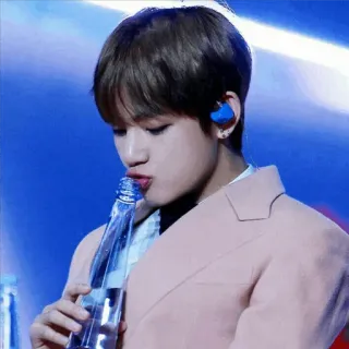✨ drinking, water bottle, man, indoors, bottle, holding bottle, person telegram sticker