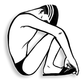 😚 person, sad, sitting, moody, melancholy, alone telegram sticker