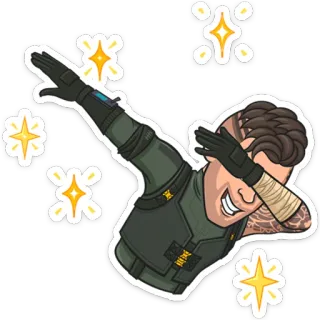 😎 Dab, Tanz, Feier, Cartoon, Sticker, Emote telegram sticker