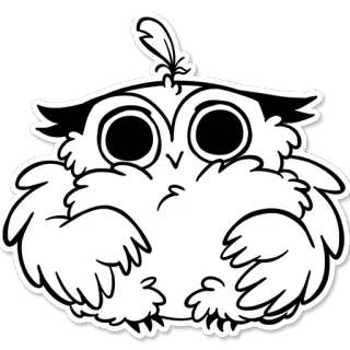 😳 부엉이, 새, 동물, 귀여운, 만화, 스티커, 깃털 telegram sticker