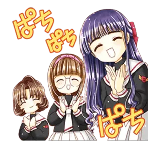 👏 ぱち anime, girls, smiling, cute, clapping telegram sticker