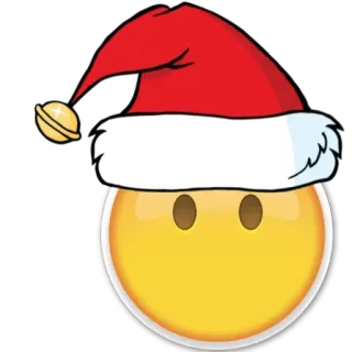 😶 emoji, natal, gorro de papai noel, inverno, festivo, feriado, smiley telegram sticker