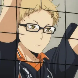 🌿 Tsukishima Kei Haikyuu!! Anime, Haikyuu, Tsukishima, Siatkówka, Sport, Postać telegram sticker
