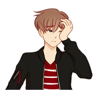 🙈 anime, cartoon, boy, character, tired, stressed telegram sticker