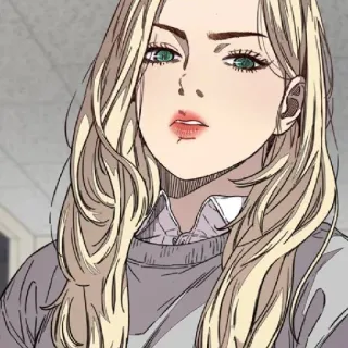 ❤️ woman, blonde hair, anime, illustration, art, character whatsapp sticker