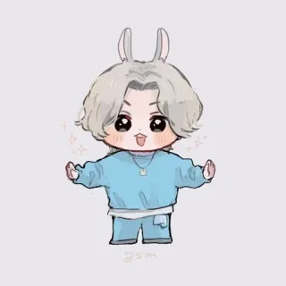 ☺️ 치비, 만화, 귀여운, 토끼, 동물 귀, 카와이 telegram sticker