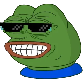😂 Pepe the Frog Pepe, frog, meme, cool, sunglasses telegram sticker