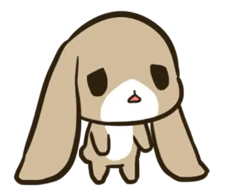 😒 coelho, fofo, triste, animal, desenho animado whatsapp sticker